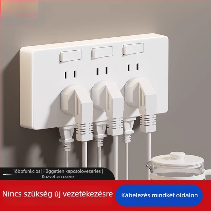 86-os típusú falra szerelhető multifunkcionális bővítőkonnektor konverterrel és több aljzattal