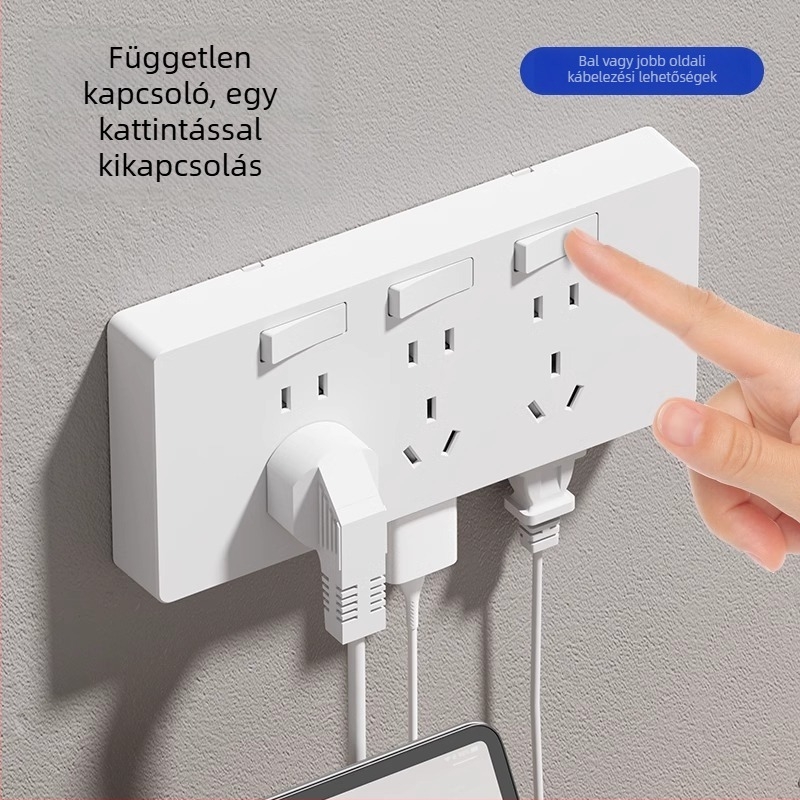 86-os típusú falra szerelhető multifunkcionális bővítőkonnektor konverterrel és több aljzattal