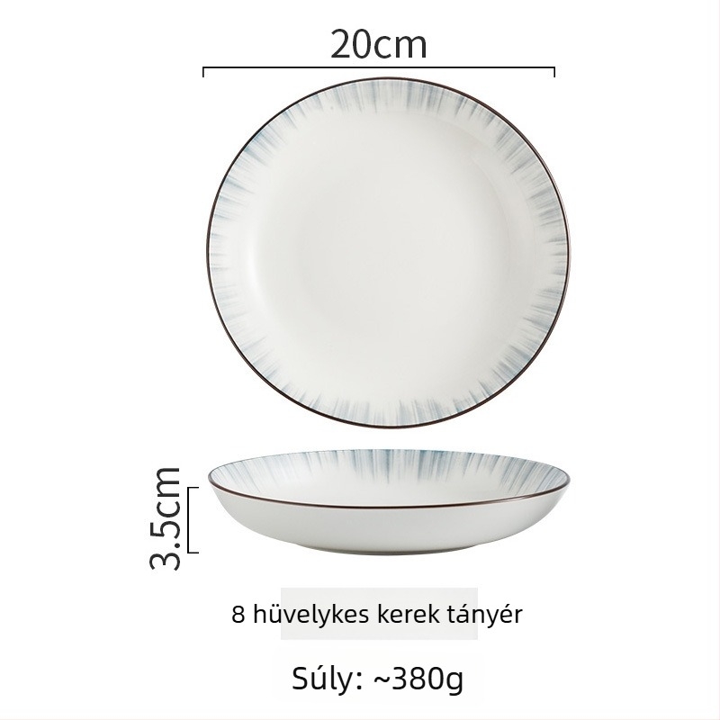 Nordic stílusú kerámia étkészlet – porcelánból készült tálak, tányérok és alátétek otthoni használatra; teljes készlet