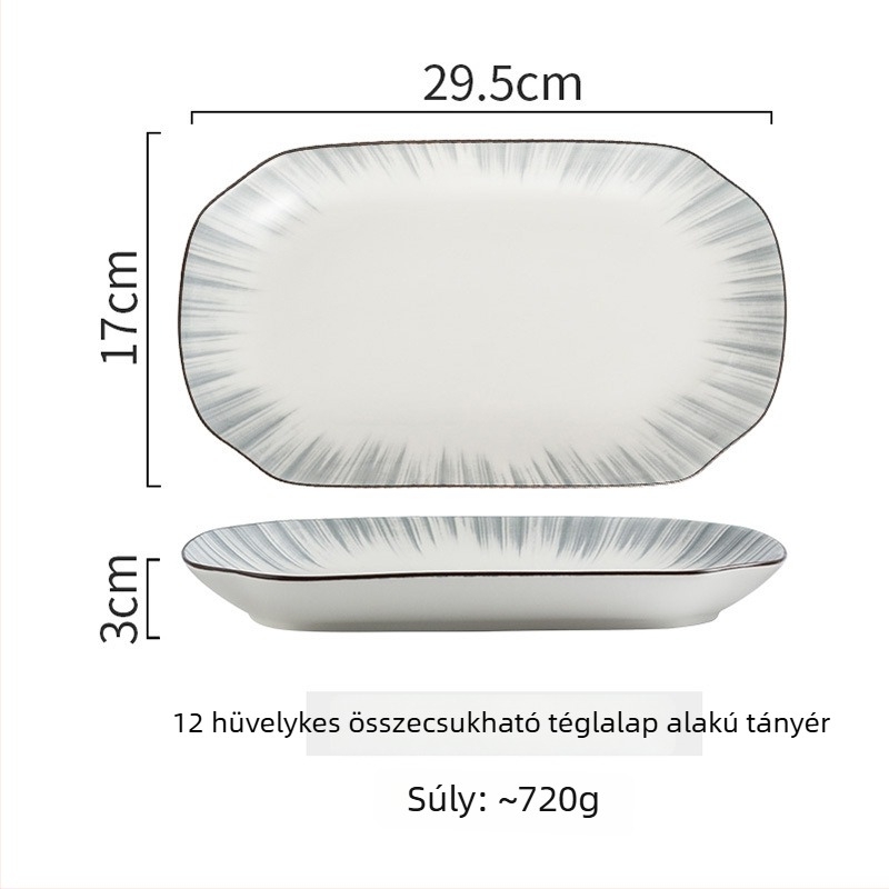 Nordic stílusú kerámia étkészlet – porcelánból készült tálak, tányérok és alátétek otthoni használatra; teljes készlet