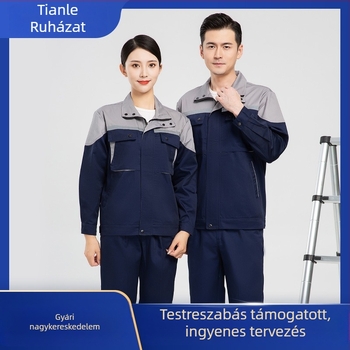 Hosszú ujjú munkaruha-készlet autójavításhoz, hegesztéshez, építéshez és bányászathoz, háromdimenziós zsebekkel és reflexsávokkal