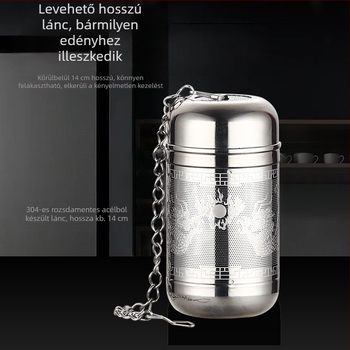 304 rozsdamentes acél teáskanna beépített szűrővel és infúzorral, szigetelt termosz pohár