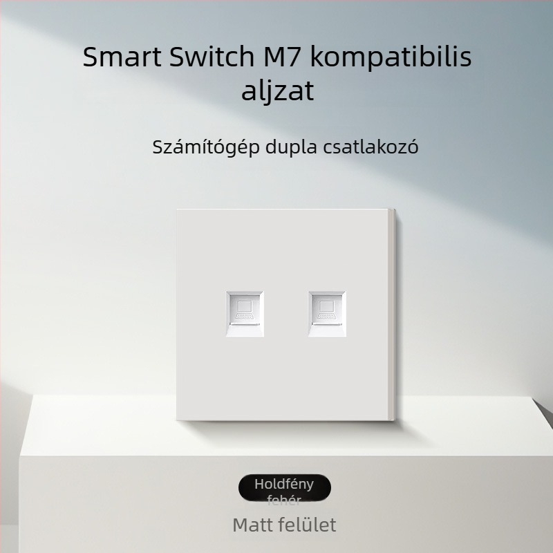 86-típusú matt felületű kapcsoló- és aljzat, rejtett szereléshez, intelligens kompatibilitással, 1-ágú, 5 lyukas aljzat, klíma panel 16A