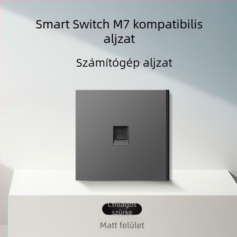 86-típusú matt felületű kapcsoló- és aljzat, rejtett szereléshez, intelligens kompatibilitással, 1-ágú, 5 lyukas aljzat, klíma panel 16A