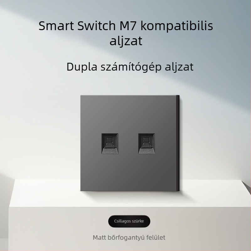 86-típusú matt felületű kapcsoló- és aljzat, rejtett szereléshez, intelligens kompatibilitással, 1-ágú, 5 lyukas aljzat, klíma panel 16A