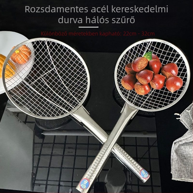 Nagylyukú rozsdamentes acél szűrő ultrafinom hálóval konyhai használatra