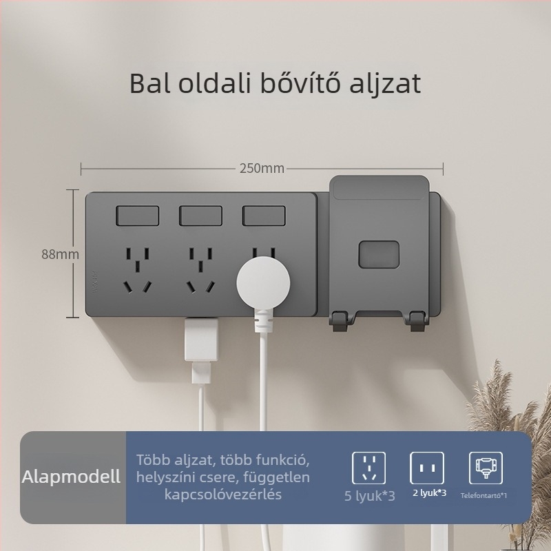 86-típusú bővíthető aljzat több kimenettel – konyhai, többfunkciós konverter intelligens alacsony feszültségvédelmével