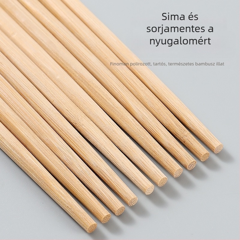 Egyszer használatos bambusz evőpálcikák, egyedi csomagolásban, karbonizált, hosszú és vastag, kereskedelmi étkeztetéshez