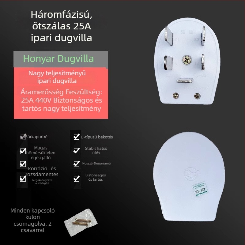 Hongyan T3-10A dugaszoló, T5-25 háromtűs aljzat, T4ZM25A40A20A16A aljzat, háromfázisú négy- és ötvezetékes, típus 86