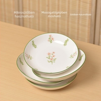Csontporcelán tálak és tányérok alglazúros színben, vastag falú kivitel, japán stílus, minimalista friss megjelenés