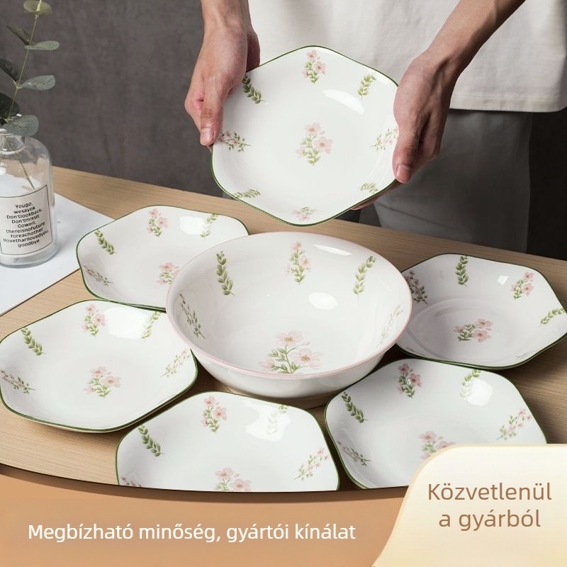 Csontporcelán tálak és tányérok alglazúros színben, vastag falú kivitel, japán stílus, minimalista friss megjelenés
