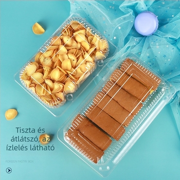 Áttetsző bliszteres műanyag torta csomagoló doboz, lezárás a frissesség megőrzéséhez — ajándékdoboz