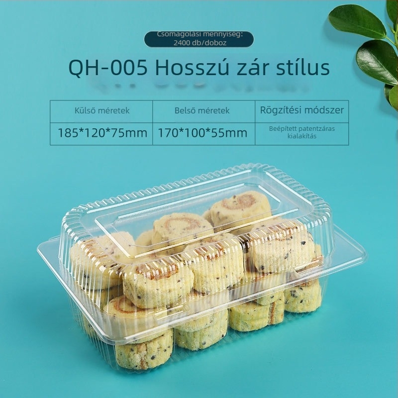 Áttetsző bliszteres műanyag torta csomagoló doboz, lezárás a frissesség megőrzéséhez — ajándékdoboz