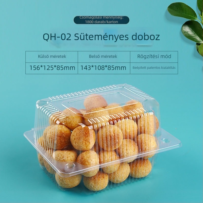 Áttetsző bliszteres műanyag torta csomagoló doboz, lezárás a frissesség megőrzéséhez — ajándékdoboz