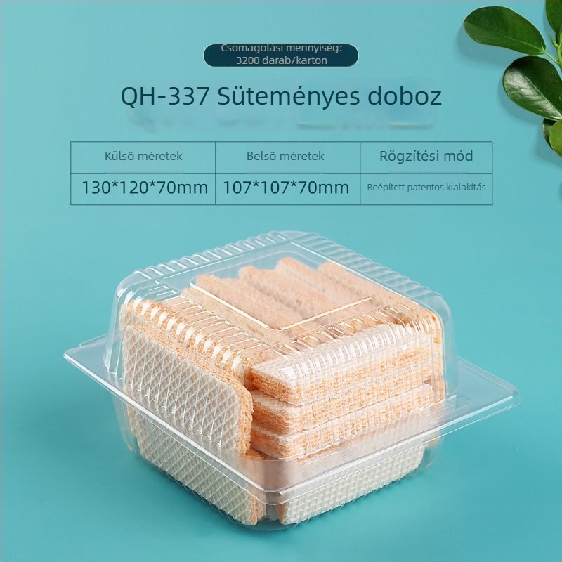 Áttetsző bliszteres műanyag torta csomagoló doboz, lezárás a frissesség megőrzéséhez — ajándékdoboz