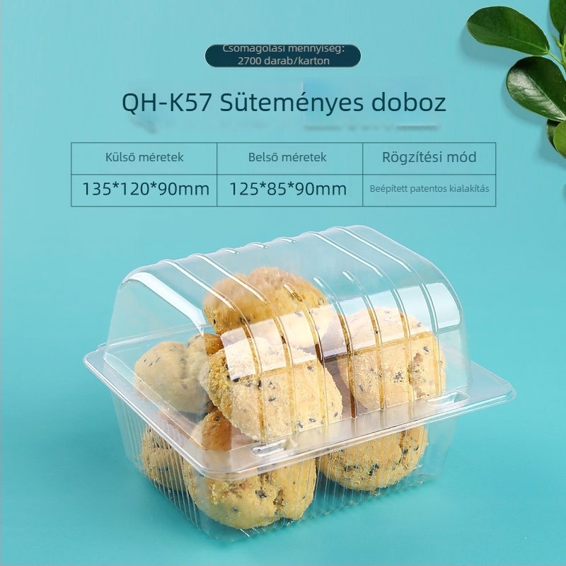 Áttetsző bliszteres műanyag torta csomagoló doboz, lezárás a frissesség megőrzéséhez — ajándékdoboz