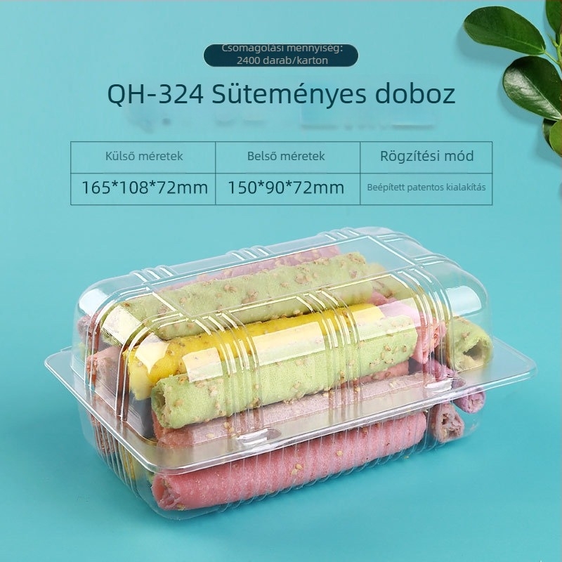 Áttetsző bliszteres műanyag torta csomagoló doboz, lezárás a frissesség megőrzéséhez — ajándékdoboz