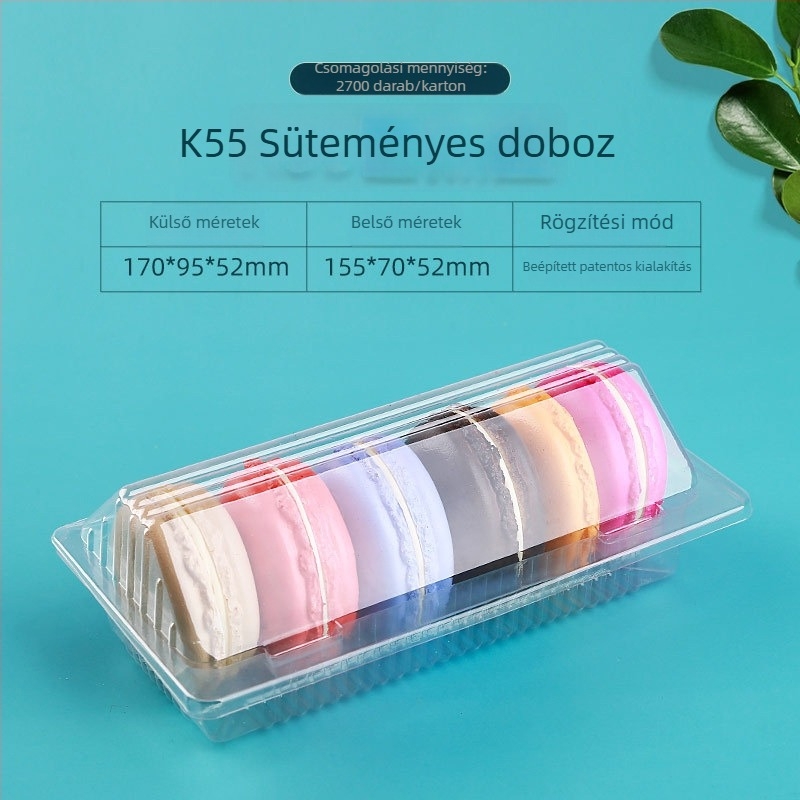 Áttetsző bliszteres műanyag torta csomagoló doboz, lezárás a frissesség megőrzéséhez — ajándékdoboz
