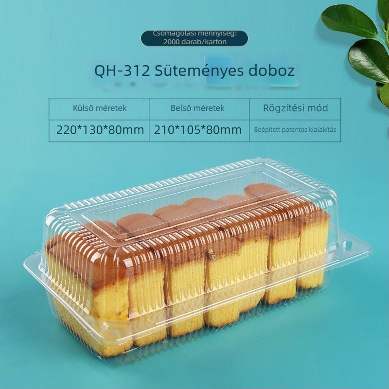 Áttetsző bliszteres műanyag torta csomagoló doboz, lezárás a frissesség megőrzéséhez — ajándékdoboz
