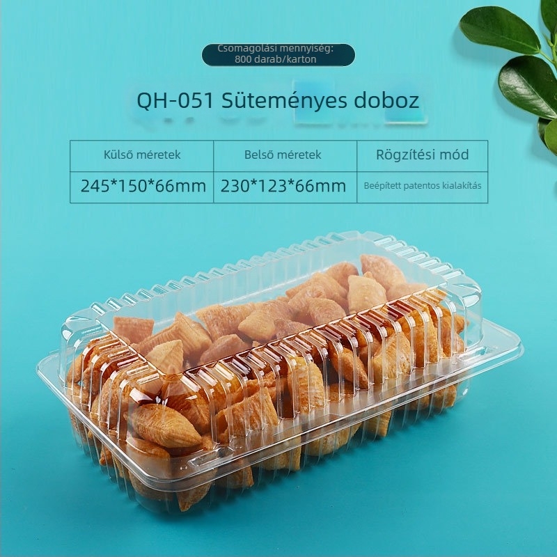 Áttetsző bliszteres műanyag torta csomagoló doboz, lezárás a frissesség megőrzéséhez — ajándékdoboz