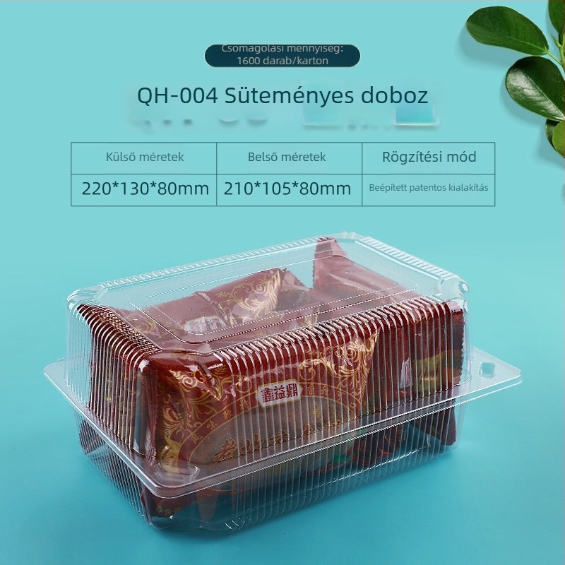 Áttetsző bliszteres műanyag torta csomagoló doboz, lezárás a frissesség megőrzéséhez — ajándékdoboz