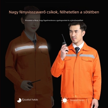 Férfiak számára fényvisszaverő csíkos munkaruha overál, négy évszakos, alkalmas gyáraknak, műhelyeknek, építkezéseknek, karbantartási feladatokra, bányászatra és villanyszerelésre