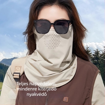 Női teljes arcfedő UV-védelmi maszk, nyáron lélegző ice silk anyagból, vezetéshez és kerékpárhoz, nyakvédő