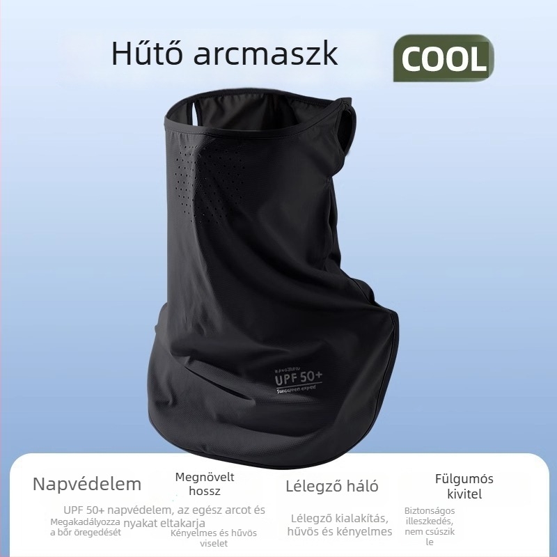 Női teljes arcfedő UV-védelmi maszk, nyáron lélegző ice silk anyagból, vezetéshez és kerékpárhoz, nyakvédő