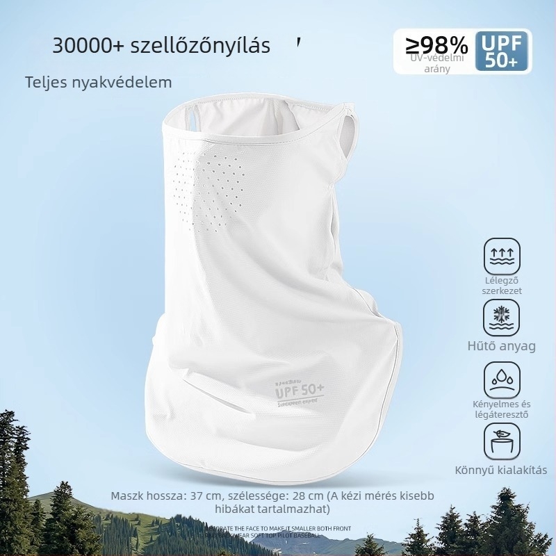 Női teljes arcfedő UV-védelmi maszk, nyáron lélegző ice silk anyagból, vezetéshez és kerékpárhoz, nyakvédő