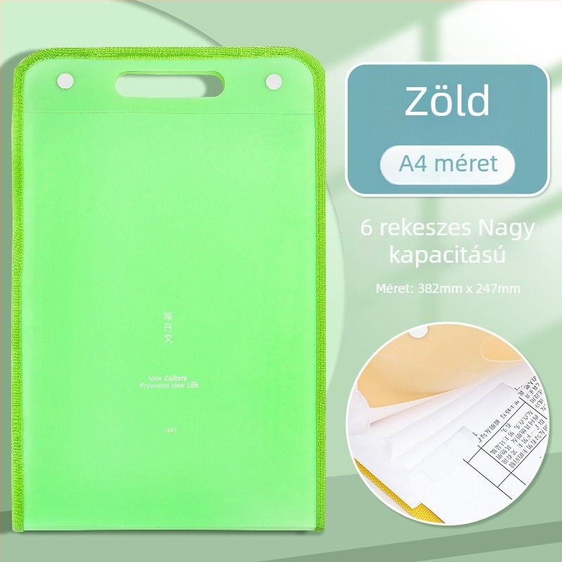 Akkordeon típusú irattartó számlák, ÁFA-számlák, bizonylatok, készpénz és csekkek számára