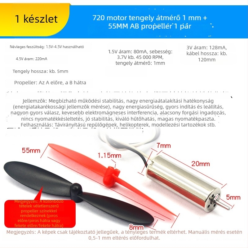 716 üreges poharas brushless motor 720 quadrocopterekhez és 8520 drónokhoz – mikro, nagy sebességű motor