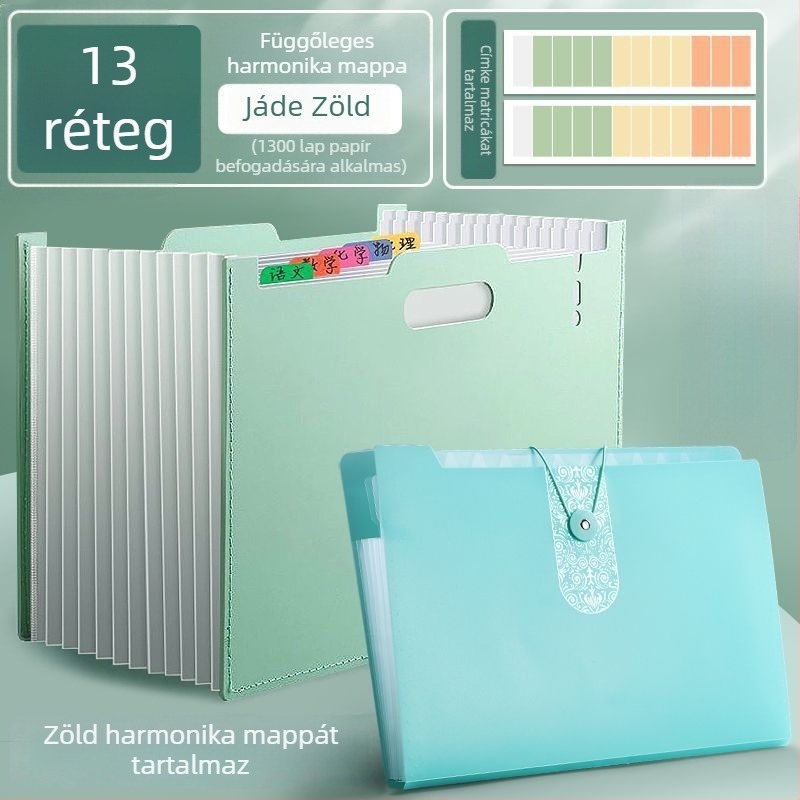 Diákoknak szánt akordeon mappa — dokumentumok rendezője