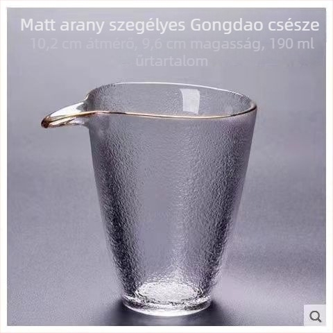 Kristály teás pohár kalapácsolt mintázattal, japán stílusú kung-fu teáskészlet, egyedi darab