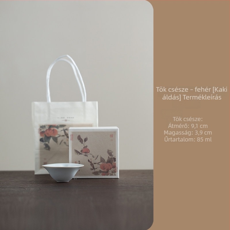 Ru Kiln porcelán teáscsésze, kínai stílusú, gourd-formájú, ajándék időseknek és tanároknak