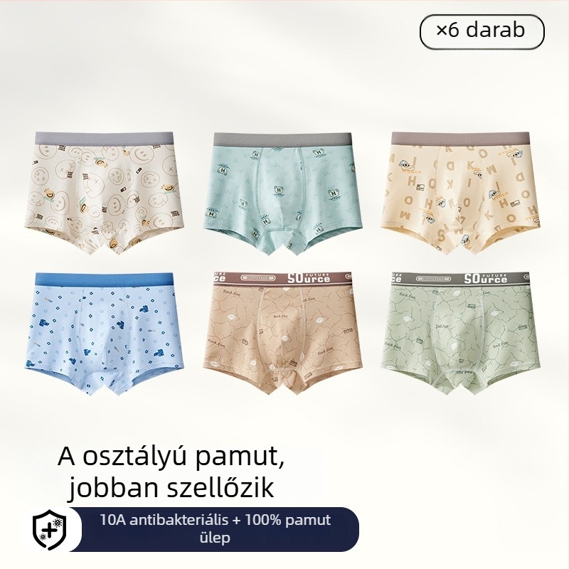Férfi antibakteriális pamut boxer briefs, plusz méret, középmagas derekú, nyári vékony