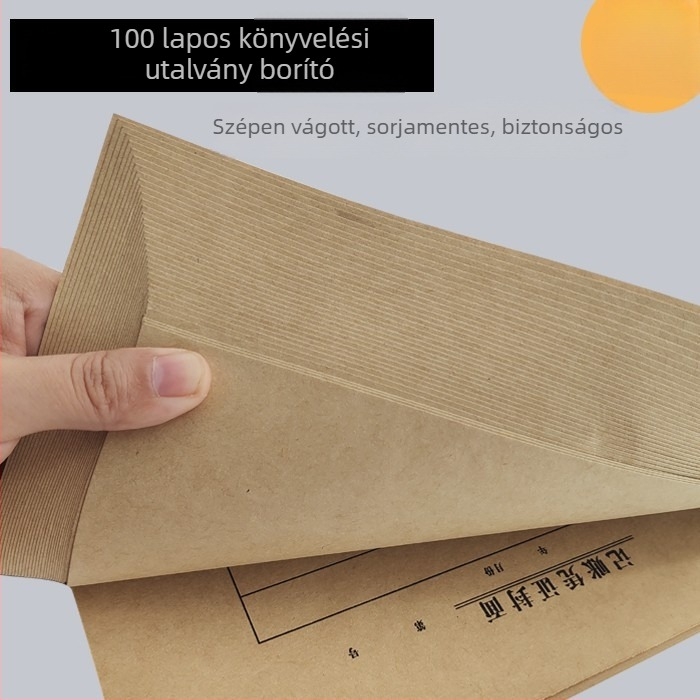 A5 könyvelési bizonylat borítója, Kraft papír, 100 lap, kötés, többfunkciós irodai kellékek