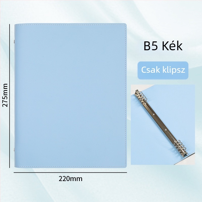 A5-ös puha bőrtok noteszhez, nagy kapacitású, leválasztható kötő és gyűrűs fémlap