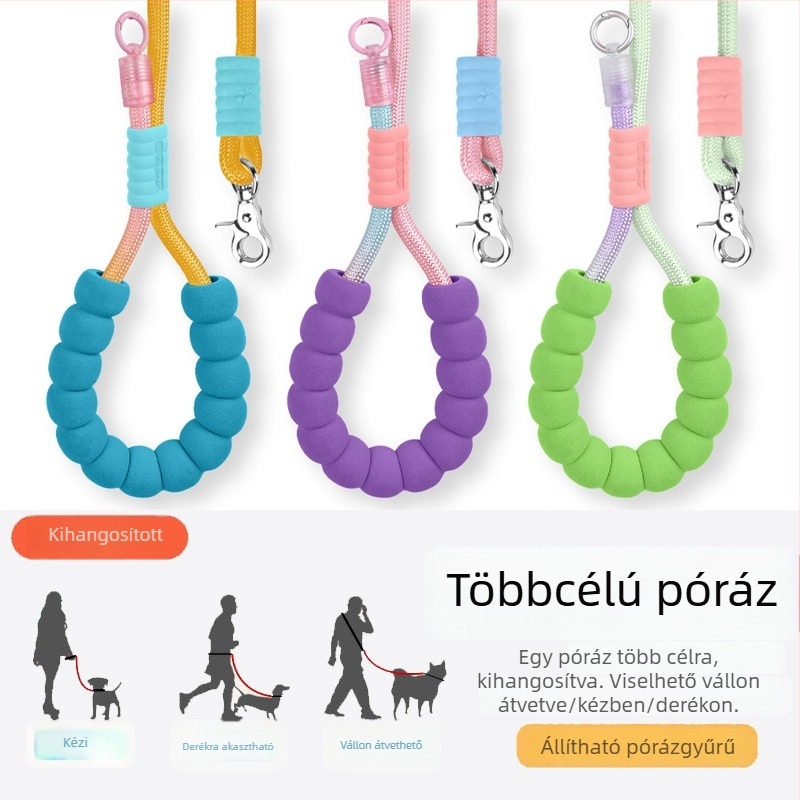 Dopaminos anti-sokk póráz nagytestű kutyáknak - multifunkcionális sétáló és kiképző póráz
