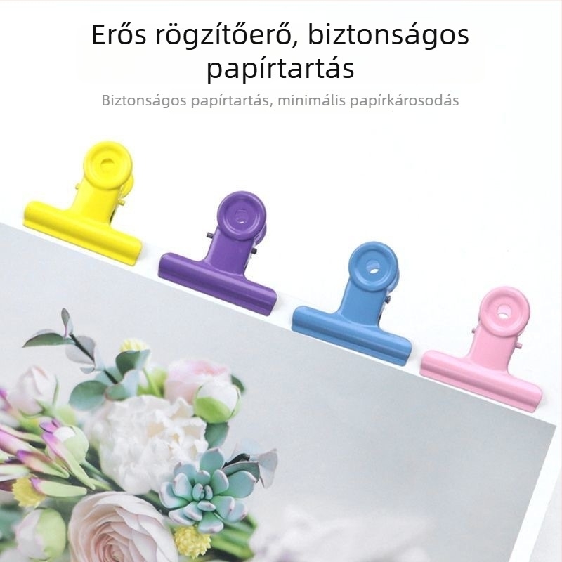 Színes, kerek fém kapocs dokumentumokhoz, számlákhoz és bizonylatokhoz