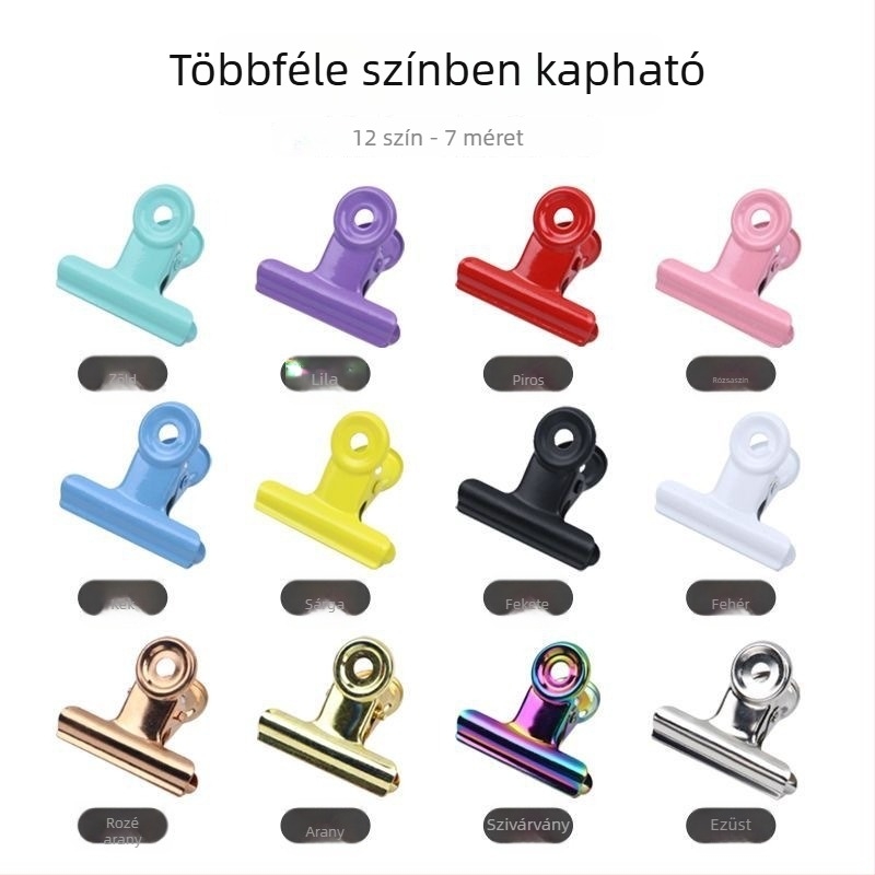 Színes, kerek fém kapocs dokumentumokhoz, számlákhoz és bizonylatokhoz