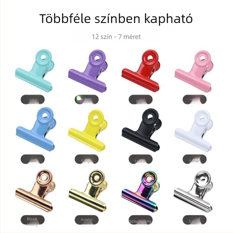 Színes, kerek fém kapocs dokumentumokhoz, számlákhoz és bizonylatokhoz