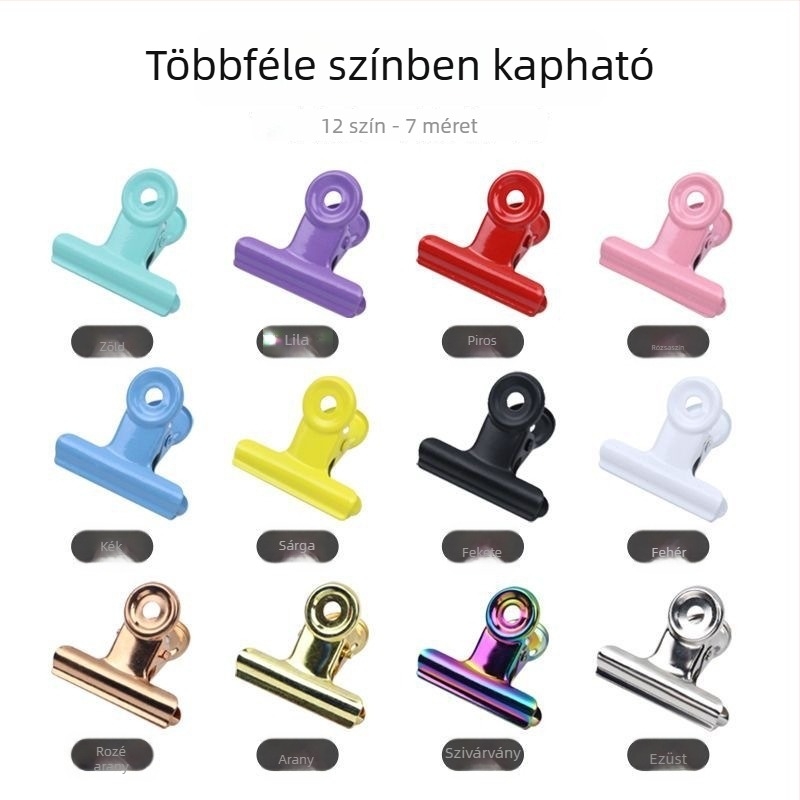 Színes, kerek fém kapocs dokumentumokhoz, számlákhoz és bizonylatokhoz