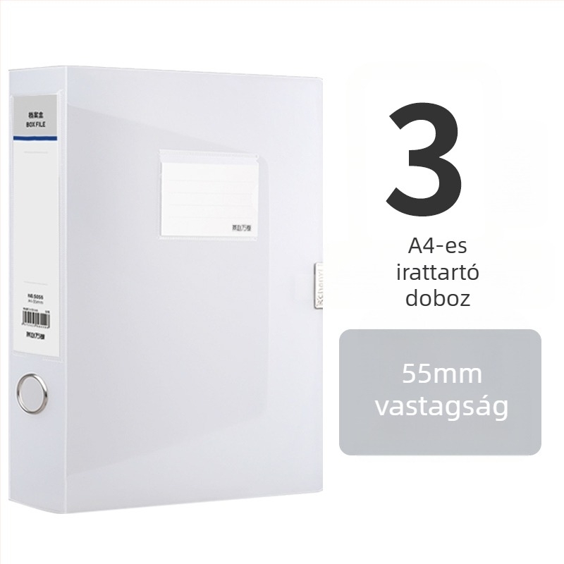 10 átlátszó A4-es fájlbox, műanyag tároló, 55 mm vastagság, otthon és irodában való használatra, függőleges tárolás, nagy méret
