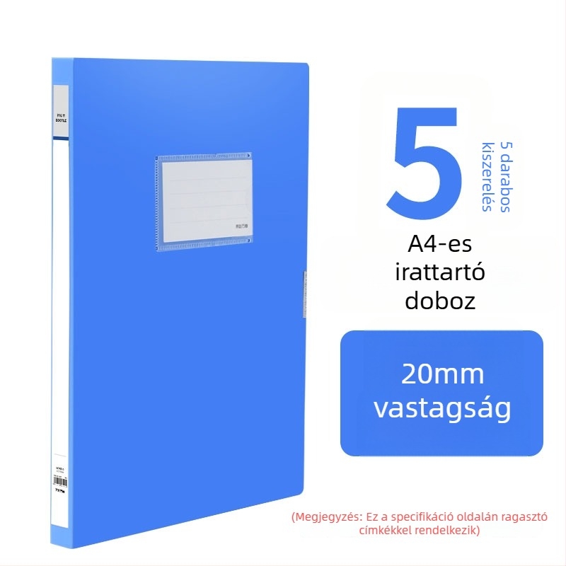 10 átlátszó A4-es fájlbox, műanyag tároló, 55 mm vastagság, otthon és irodában való használatra, függőleges tárolás, nagy méret