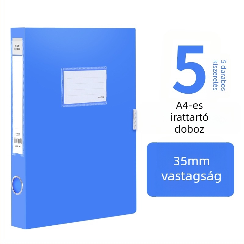 10 átlátszó A4-es fájlbox, műanyag tároló, 55 mm vastagság, otthon és irodában való használatra, függőleges tárolás, nagy méret