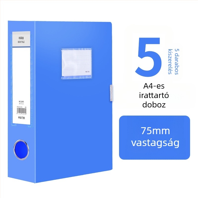 10 átlátszó A4-es fájlbox, műanyag tároló, 55 mm vastagság, otthon és irodában való használatra, függőleges tárolás, nagy méret