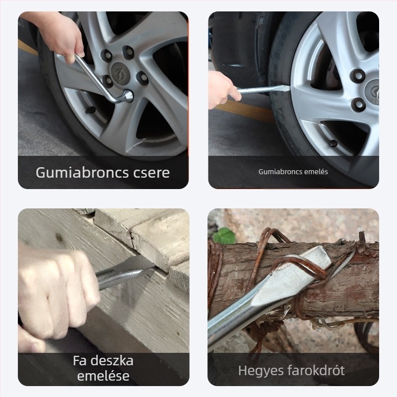 Hosszított L-formájú, nehéz keresztes kerékkulcs autókhoz