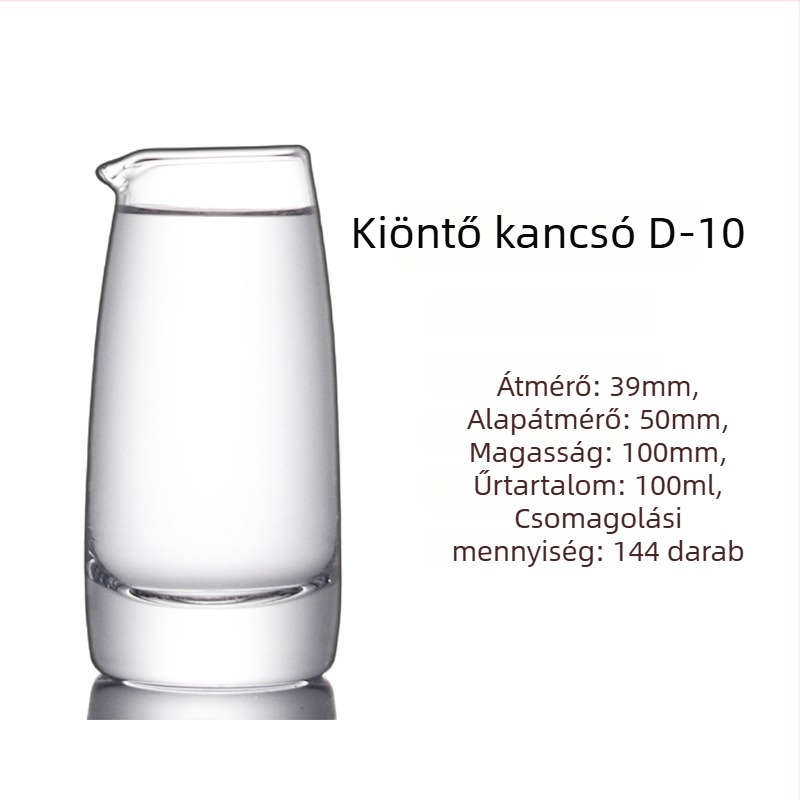 Üveg italos decantáló mérőskálás fogantyúval, kínai stílusú hétkarakteres forma, otthoni használatra