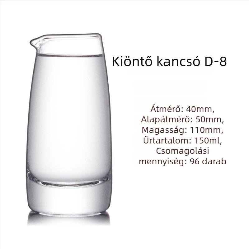 Üveg italos decantáló mérőskálás fogantyúval, kínai stílusú hétkarakteres forma, otthoni használatra