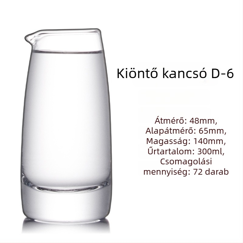 Üveg italos decantáló mérőskálás fogantyúval, kínai stílusú hétkarakteres forma, otthoni használatra